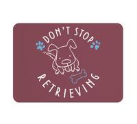 Don't Stop Retrieving Dog Pets Bones Rubber Placemat Large 39.5 x 28.5 cm Red