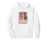 Don't Stop The Mewsic, Music Loving Colorful Cats Pullover Hoodie