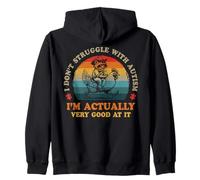Don't Struggle With Autism Autistic Raccoon Awareness Month Zip Hoodie