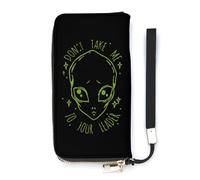 Don't Take Me to Your Leader Slim Wallet for Women Long Purse Cute Clutch Wristlet Handbag Card Holders