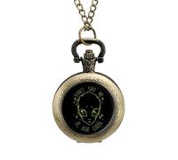 Don't Take Me to Your Leader Vintage Pocket Watch Alloy Pendant Watches Necklace Gift for Men Women Coppery-Style
