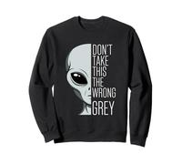 Don't Take This Wrong Grey Funny Alien Pun Sweatshirt