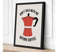 Don't Talk Before Coffee Canvas Wall Art Print 18x12 Inch (46 x 30 cm)
