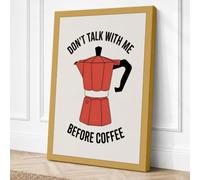 Don't Talk Before Coffee Canvas Wall Art Print 24x16 Inch (61 x 41 cm)