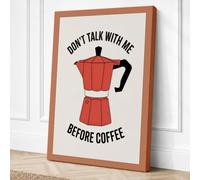 Don't Talk Before Coffee Canvas Wall Art Print 30x20 Inch (76 x 51 cm)