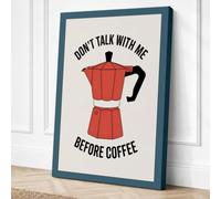 Don't Talk Before Coffee Canvas Wall Art Print 36x24 Inch