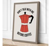Don't Talk Before Coffee Canvas Wall Art Print 36x24 Inch