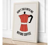 Don't Talk Before Coffee Canvas Wall Art Print 36x24 Inch (91 x 61 cm)