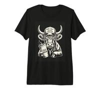 Dont Talk Before Coffee Highland Cow Cold Brew Premium T-Shirt