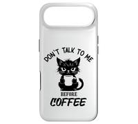 Don't Talk to me Before Coffee. Funny Black Color Angry Cat Case for iPhone Air