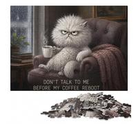 Don't Talk To Me Before My Coffee Reboot - Ca Jigsaw Puzzle, 1000 Pieces | Jigsaw Puzzle: New Year gift for puzzle lovers, quiet evening activity.