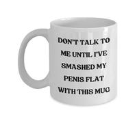 Don't Talk to me Mug, Funny Ceramic Mug, Meme Mug, Don't Talk to Me Until I Smashed My P Joke Mug,