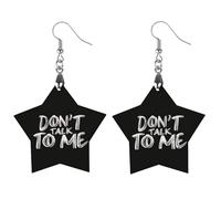 Don't Talk To Me Women's Wooden Earring Star Dangle Earrings Pendant Jewelry