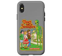 Don't Talk to Strangers Alien UFO Retro Funny Adult Humor Case for iPhone X/XS
