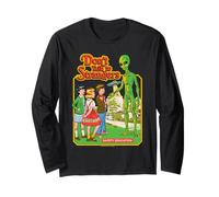 Don't Talk to Strangers Alien UFO Retro Funny Adult Humor Long Sleeve T-Shirt