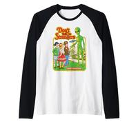 Don't Talk to Strangers Alien UFO Retro Funny Adult Humor Raglan Baseball Tee