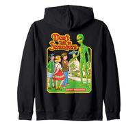 Don't Talk to Strangers Alien UFO Retro Funny Adult Humor Zip Hoodie