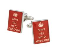 Don't Tell Me to Keep Calm Cufflinks - Onyx Art CK811 Funny Stressed Novelty Cuff Links In Premier Life Packaging