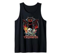 Don't Touch My Trinkets Black Cat Skull Retro Adult Humor Tank Top