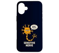 Don't Touch Sensitive Nerve Funny Neuroscience Biology Pun Case for iPhone 16 Plus