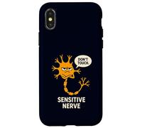 Don't Touch Sensitive Nerve Funny Neuroscience Biology Pun Case for iPhone X/XS