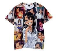Dont Toy with Me Nagatoro T Shirt for Women/Men 3D Printed, Japanese Manga Kawai Girl Tshirts Round Neck Short Sleeve, Anime Tee Shirt Plus Size