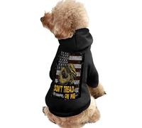 Don't Tread Me Flag Warm Dog Hooded Sweatshirt with Hat Soft Pet Pullover Clothes for Small Medium Large Pets