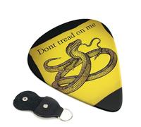 Dont Tread On Me 6 Pack Guitar Picks With Holder, Personalized Guitar Plectrums Non-Slip Portable Ukulele Bass Picks 0.46mm For Acoustic Guitar Lovers Gifts