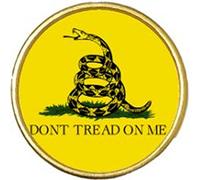 Don't Tread on Me America Gold Colour Badge With A Velveteen Bag
