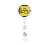 Dont Tread on me Badge Reel Retractable Badge Holder with Keychain Funny ID Clips for Badges Lightweight Plastic Name Card Holders for Nurses Office Teacher