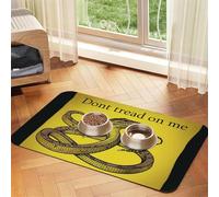 Dont Tread On Me Dog Food Mats for Floors, 12x18 Inch Non-Slip Super Absorbent Pet Food Mat, Dishwasher Dog Mat for Food and Water, Cute Quick Dry Pet Feeding Mat for Dogs Puppy Cats