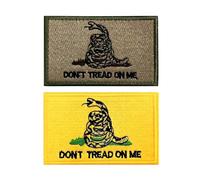 Don't Tread On Me Flag Patch Gadsden Flags Embroidered Patches Snake Flags Military Tactical Hook and Loop Fastener Patch Decorations(2 Pack)