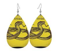 Dont tread on me Leather Earrings for Women Teardrop Earrings Lightweight Dangle Drop Earrings Cute Jewelry Gift