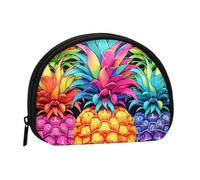 Dont tread on me Mini Coin Purse Pouch Change Holder, Shell Shape Zip Around Wallet,Credit Card Holder for Women, Colorful Pineapple, One Size, Classic