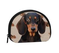 Dont tread on me Mini Coin Purse Pouch Change Holder, Shell Shape Zip Around Wallet,Credit Card Holder for Women, Dachshund Dog, One Size, Classic