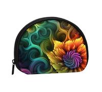 Dont tread on me Mini Coin Purse Pouch Change Holder, Shell Shape Zip Around Wallet,Credit Card Holder for Women, Colored Flower, One Size, Classic