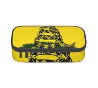 Dont Tread On Me Print Large Pencil Case for Boys Girls, Big Pencil Bag Pen Pouch Stationery Organizer Makeup Bag for Adults Office Supplies
