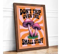 Don't Trip Over The Small Stuff Retro Framed Wall Art Print A1 (84.1×59.4cm) Walnut, Wall Decor for Living Room, Bedroom, Office & Home, Ready to Hang, Art Gift