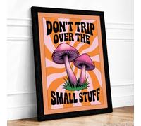 Don't Trip Over The Small Stuff Retro Framed Wall Art Print A2 (59.4×42cm) Black, Wall Decor for Living Room, Bedroom, Office & Home, Ready to Hang, Art Gift