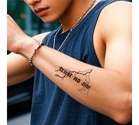 Don't Trust Anyone! Herbal Temporary Tattoo With Lightning Bolt Lines And English Text. Waterproof,And Lasts For 2 Weeks. Fake Tattoos(4pcs)