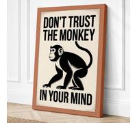 Don't Trust the Monkey Canvas Wall Art Print 18x12 Inch