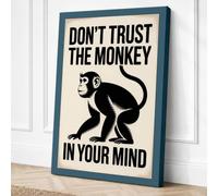 Don't Trust the Monkey Canvas Wall Art Print 18x12 Inch