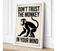 Don't Trust the Monkey Canvas Wall Art Print 18x12 Inch (46 x 30 cm)