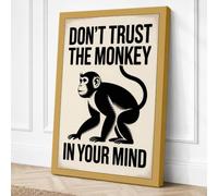 Don't Trust the Monkey Canvas Wall Art Print 24x16 Inch