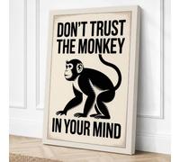 Don't Trust the Monkey Canvas Wall Art Print 24x16 Inch