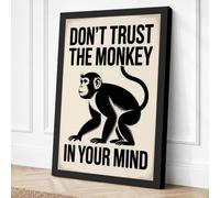 Don't Trust the Monkey Canvas Wall Art Print 30x20 Inch