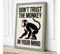 Don't Trust the Monkey Canvas Wall Art Print 30x20 Inch