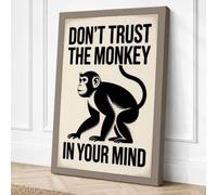 Don't Trust the Monkey Canvas Wall Art Print 36x24 Inch