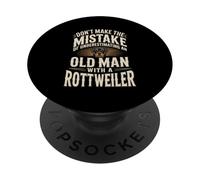 Don't Underestimate An Old Man With A Rottweiler PopSockets Adhesive PopGrip