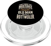 Don't Underestimate An Old Man With A Rottweiler PopSockets PopGrip for MagSafe